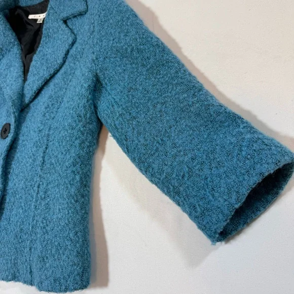 CAbi Wool Blend Turquoise Blue Button Up Jacket Blazer Lined Womens 4 - Picture 10 of 12